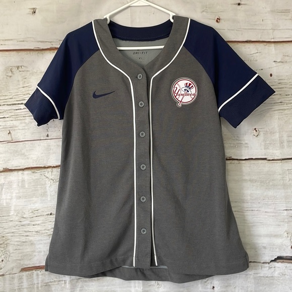 Nike Other - Nike Yankees Jersey Size Large Blue and Gray